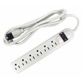 52ny43 Zoro Select Outlet Strip 6 5-15r 5-15p Ft. White Formerly Power