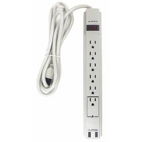 52ny54 Zoro Select Outlet Strip Surge Usb 6 5-15r 5-15p Ft. White
