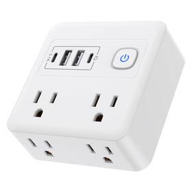 Zwwyvv 712110711058 Multi Plug Outlet Extender With Usb - Surge Protector Splitter 4 Wall Cha