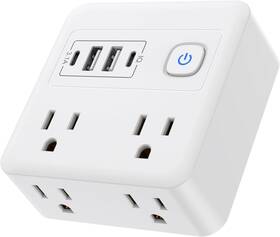 Bkl-u86 Zwwyvv Multi Plug Outlet Extender With Usb - Surge Protector Splitter 4 White