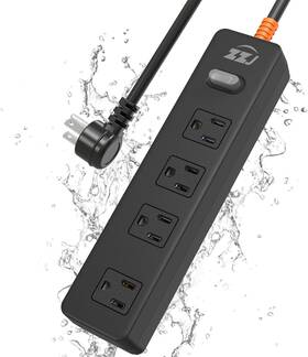 Zzj 726084329096 Outdoor Power Strip Weatherproof Ipx6 Waterproof Surge Protector With 4 Wide Ou