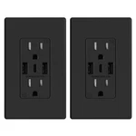 Elegrp Usb Wall Outlets, 3-PORTS Type Receptacles, Matte Black.... Fixed Price $33.74.