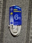 Ge 6FT White Electrical Extension Cord Power Wire 2 Prong 3-WAY Adapter. Fixed Price $13.99.