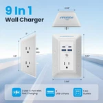 Multi Plug Outlet Surge Protector - Powsaf 5 Extender With 4 Usb White. Fixed Price $26.92.