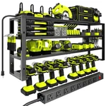 Large Power Tool Organizer Wall Mount With Charging Station, 8 Outlet S.... Fixed Price $78.90.