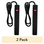 (2 Pack) Hyper Tough 6-OUTLET Indoor Power Strip, 2.5 Ft Extension Cord, Black. Fixed Price $13.41.