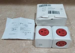 2 Allocacoc Original Powercube - 5 Outlet Dual Ubs Charger Adapter White / Red. Fixed Price $25.00.