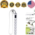 Go Green Surge Protection Power Strip - 6 Outlets, White, Ideal For Electronics. Fixed Price $15.83.