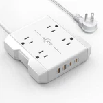 Usb-c Power Strip 20W Fast Charging, Aijoy 5 Ft Extension Cord, 4 Ac White. Fixed Price $25.58.