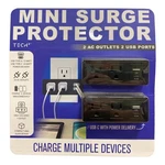TECH2 Mini Surge Protector A/c Outlets And Usb Ports, 2PK. Fixed Price $15.65.