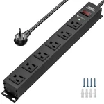 Crst Outlet Heavy Duty Power Strip Surge Protector, 15A/1875W, 2100J, 6FT Cord. Fixed Price $24.99.
