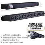Cyberpower CPS1215RM Rackmount Surge Protector, 120V/15A, 10 Outlets, Ft. Fixed Price $44.90.