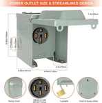 Welluck Rv Power Outlet Box 125/250V, Nema Amp 14-50R, Grey. Fixed Price $32.99.