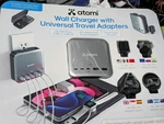 Atomi Wall Charger With Universal Travel Adapters & Carry Case, Gray. Fixed Price $87.00.