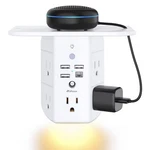 Mifaso Wall Outlet Extender With Shelf And Night Light,surge Protector, Charger. Fixed Price $21.50.