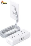 Flat Extension Cord 6 Feet, Plug Power Strip, 4 Widely Outlets With 3 Usb. Fixed Price $24.87.