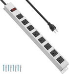 Junnuj Metal 8 Outlet Power Strip, Mountable Heavy Duty 6 Ft, White. Fixed Price $45.15.