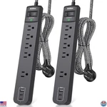 2 Pack Surge Protector Power Strip, 5 Outlets, 3 Usb, 6FT Cord, Wall Mount. Fixed Price $48.22.