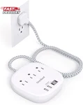 Flat Plug Power Strip, 6FT Ultra Extension Cord - 3 Outlets 4 Usb Ports (2. Fixed Price $21.37.