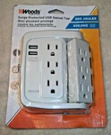 Woods 2-USB/6-STANDARD Outlet 2.4A/15A White Swivel Surge Tap 41424. Fixed Price $19.99.
