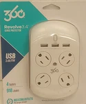 New Revolve 3.4 360 Surge Protector With Three 2.4A Usb Ports. Fixed Price $21.99.