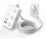 Flat Plug Power Strip Surge Protector, 5FT Ultra Thin Extension Cord With 4 Usb. Fixed Price $14.70.