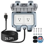 Zuyiyi Outdoor Power Outlet Box 26.3FT Extension Cord Nema 5-15R Stw 14. Fixed Price $66.59.
