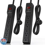 Plugtul 2 Pack Power Strip Surge Protector 4 Ft, 6-OUTLET, 980 Joules, Flat. Fixed Price $44.99.