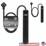 2 Pack 6-OUTLET Surge Protector Power Strip W/ 3FT Braided Cord & Keyhole Slots. Fixed Price $44.84.