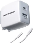 Monster Usb Charger, 25W Super Fast With Cable, Wall. Fixed Price $38.99.
