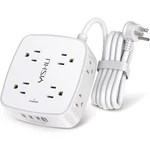 6 Ft Surge Protector Power Strip - 8 Widely Outlets With 4 Usb Ports 3 Side O.... Fixed Price $23.65.