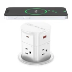 Annquan 3.15" Pop Up Countertop Outlet With 15W Wireless Charger, Max 20W. Fixed Price $54.99.