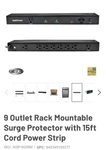 Weltron 9 Outlet Rack Mount Power Strip Surge Protector Heavy Duty. Fixed Price $60.00.
