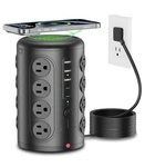 Power Strip Tower Surge Protector, Tentrend 16 Outlets And 5 Usb Ft, Black. Fixed Price $34.52.
