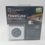 Powercube Extended Usb - 4 Outlet Adapter And 2 W/5FT Cord White. Fixed Price $18.99.