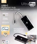 Ultrapro Elite Usb-c Multiport Hub With Power Pass-through, Black. Fixed Price $65.00.