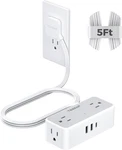 Tessan Flat Plug Extension Cord 5 Ft, Surge Protector Power Strip With 4 Ac Outl. Fixed Price $21.92.