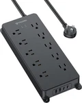 Trond Power Strip Surge Protector, 4000J, Etl Listed, 10 Widely 5FT, Black. Fixed Price $40.19.