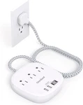 One Beat Flat Plug Power Strip 3 Outlet Usb 6FT Extension Cord White 4PK New. Fixed Price $46.40.
