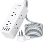 Power Strip Surge Protector, 5FT Extension Cord, 6 Outlets With 4 Usb Ports (2. Fixed Price $21.86.