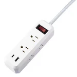 8-IN-1 6-OUTLET 5 Ft. Power Strip With 2 Usb Ports, White. Fixed Price $23.99.
