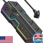 4000J Surge Protector Power Strip With Usb Ports, 6 Outlets Rgb Lights And. Fixed Price $90.21.