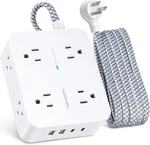 6FT Surge Protector Power Strip With Usb C, Hanycony Extension Cord 8 Outle. Fixed Price $22.85.