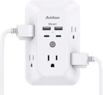 Surge Protector Extender Addtam 5-OUTLET Splitter With 4 Usb Wall Charg. Fixed Price $25.50.