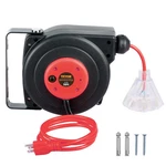 Retractable Extension Cord Reel, 30 Ft, Heavy Duty 16AWG/3C Sjtow Po. Fixed Price $78.99.