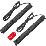 2PACK Metal 8 Outlet Mountable Power Strip, Wall Heavy Duty, Wide. Fixed Price $79.98.