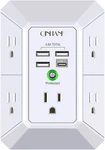 Wall Charger, Surge Protector, Qinlianf 5 Outlet Extender With 4 Usb Charging. Fixed Price $17.57.