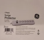 6 Outlet Surge PROTECTOR,10 Ft Extension Cord, Power Strip, White - 2 Pack. Fixed Price $12.99.