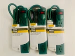Lot Of 3 Total Master Electrician 6 Outlet Power Strip Green- 125V/15A/1875W. Fixed Price $24.95.