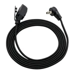(2 Pack) Black Fabric Extension Cord 3 Outlet 9FT 16/2 Flat Plug CP10052X2. Fixed Price $14.99.
